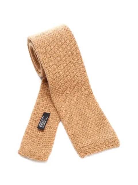 Al Duca D’Aosta 1902 knitted cashmere tie Neutrals 40135