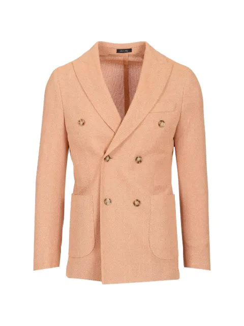 Al Duca D’Aosta 1902 double-breasted herringbone-weave blazer Orange CASERTAT