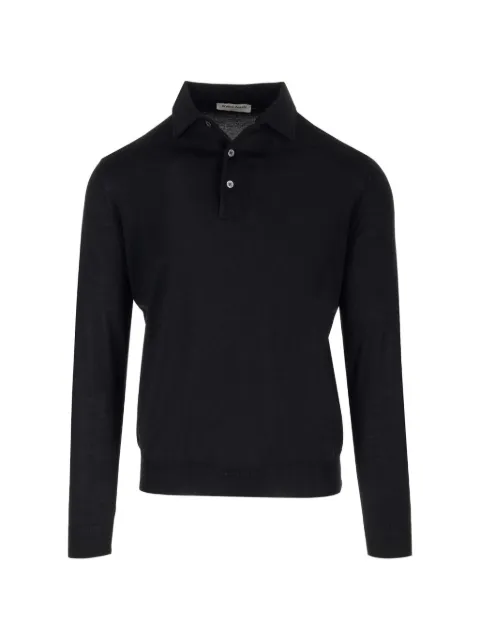 Al Duca D’Aosta 1902 long-sleeve knitted polo shirt Black PL1MLPARRM16R