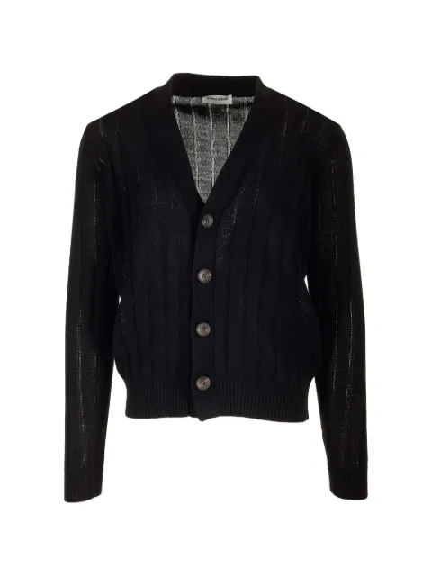 Al Duca D’Aosta 1902 ribbed-knit cotton cardigan Black CB3MLCM7C