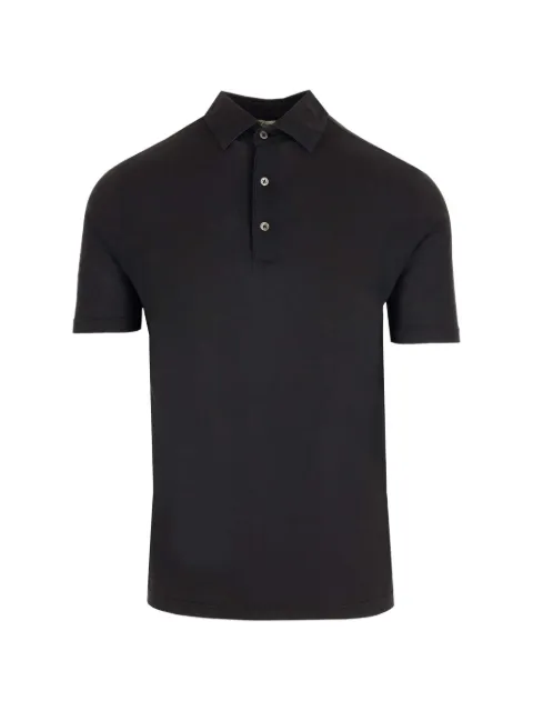 Al Duca D’Aosta 1902 slim-fit cotton polo shirt Black PLMCBASJCREPE