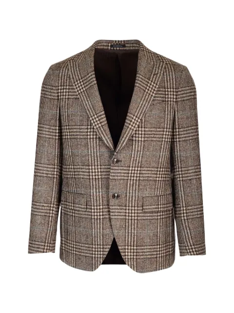 Al Duca D’Aosta 1902 Prince of Wales check single-breasted jacket Brown G057TFQE0408