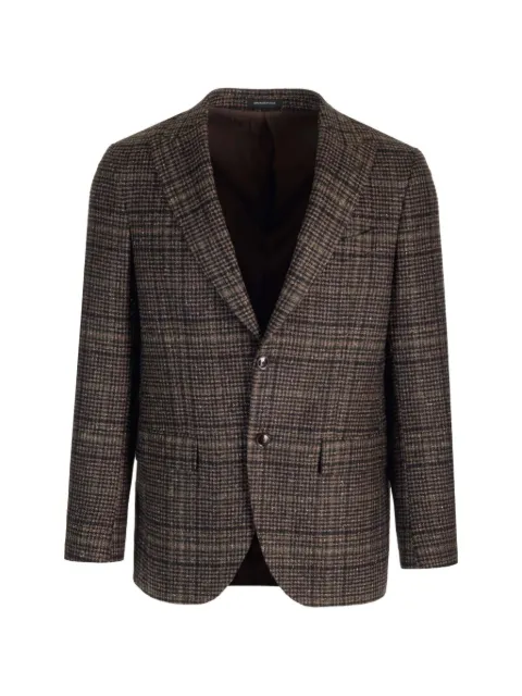 Al Duca D’Aosta 1902 check-pattern peak-lapel blazer Black G057TFQE0335