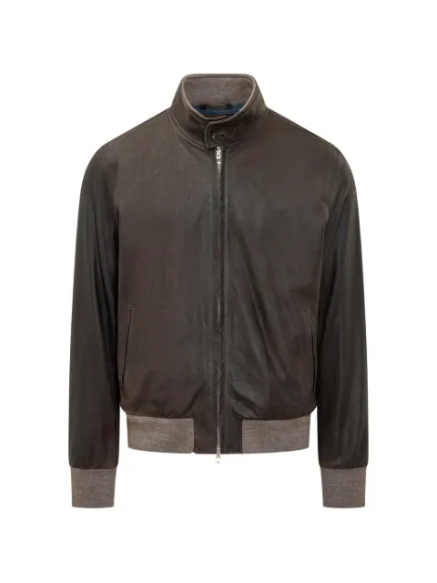 Renzo Romagnoli high-neck bomber jacket Brown 1523TITAN