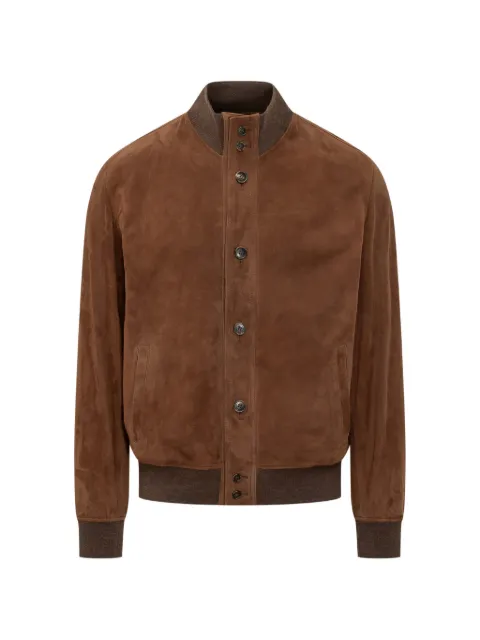 Renzo Romagnoli suede bomber jacket Brown 1608SUEDEATS