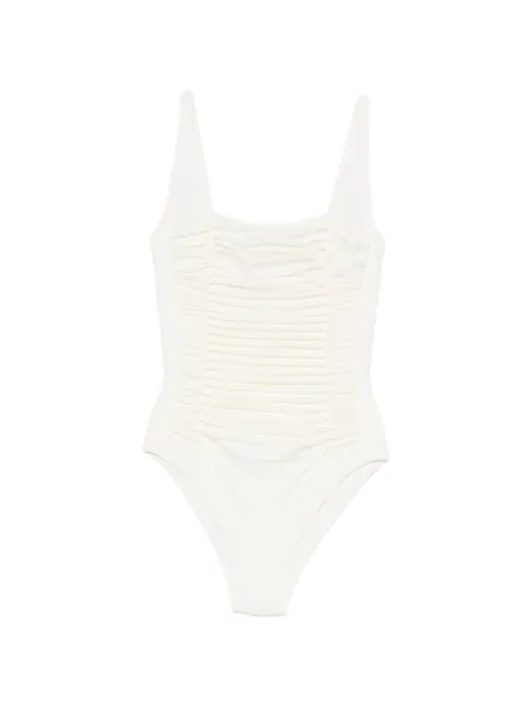 Maryan Mehlhorn ruched-detail swimsuit Neutrals 4940