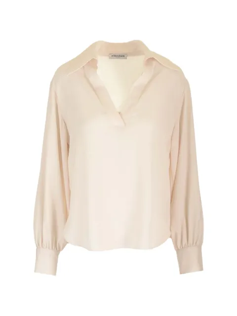 Al Duca D’Aosta 1902 long-sleeve V-neck blouse Neutrals 3419