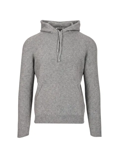 Al Duca D’Aosta 1902 mohair-blend drawstring hoodie Grey LG1216