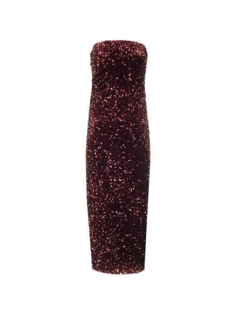 Al Duca D’Aosta 1902 sequin-embellished bustier dress Red 3985P