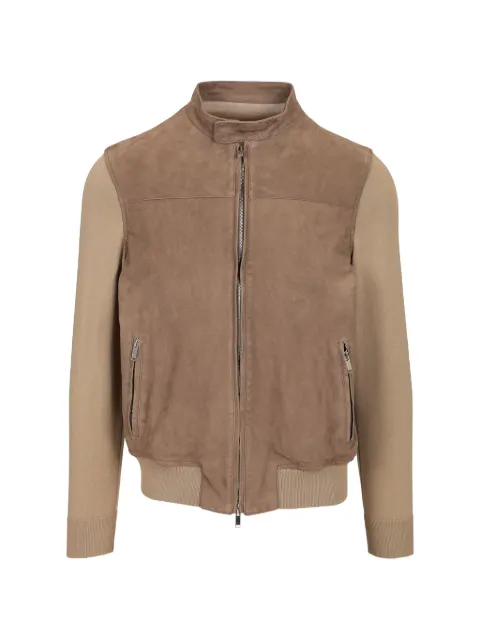 Al Duca D’Aosta 1902 suede knit-sleeve jacket Neutrals NOVARA