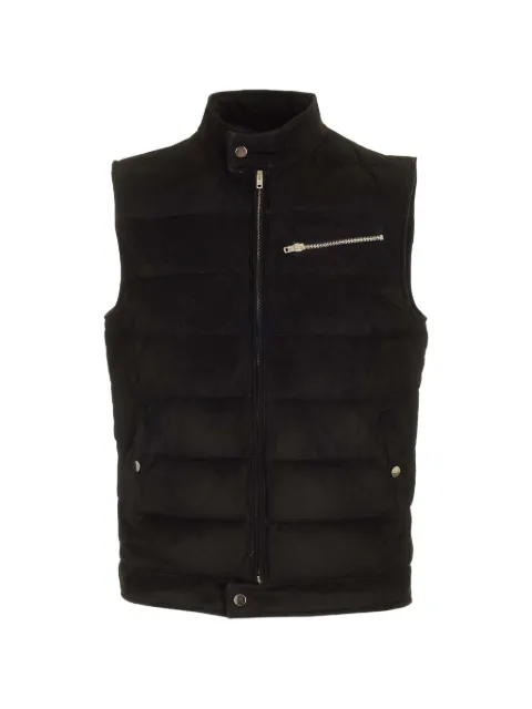 Al Duca D’Aosta 1902 padded suede gilet Black GILET05