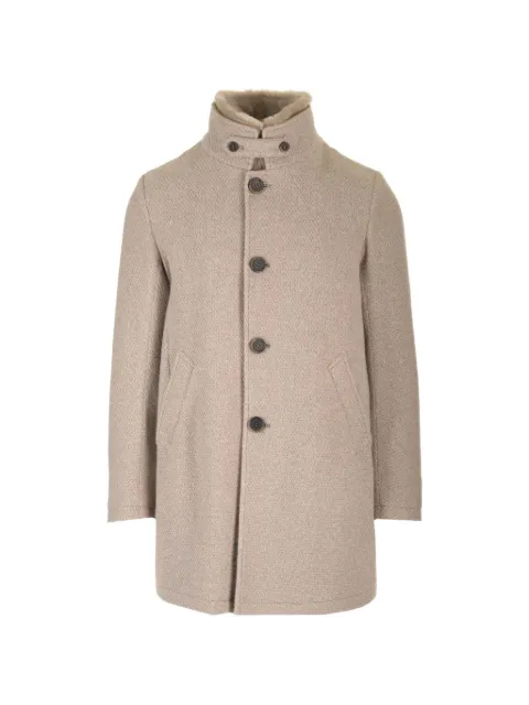 Al Duca D’Aosta 1902 faux-fur-collar single-breasted coat Neutrals L760TMT