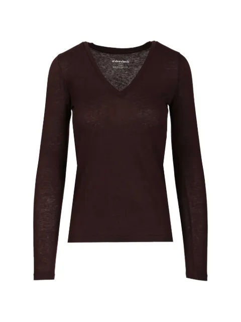 Al Duca D’Aosta 1902 long-sleeve V-neck T-shirt Brown FTS010M005093