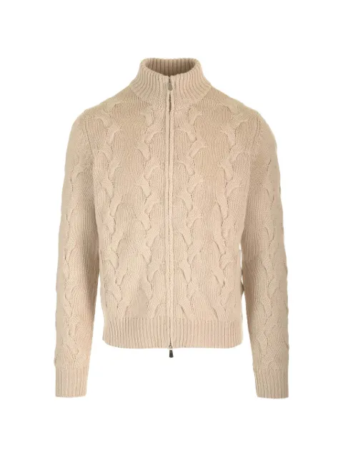Al Duca D’Aosta 1902 cable-knit zip-up cardigan Neutrals 24IFFU0FZ3MLTCA5T040