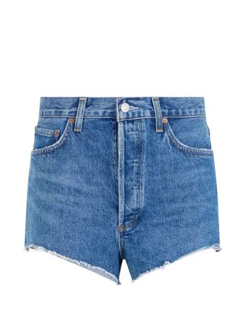 AGOLDE Ridley frayed-edge denim shorts Blue A92371371