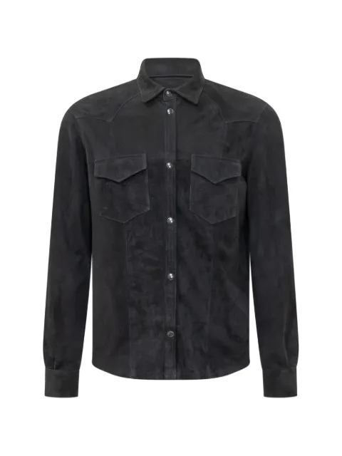 Renzo Romagnoli suede shirt jacket Grey 1813SUEDEATS