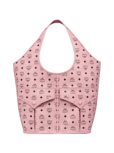 MCM Visetos-print pocket-detail tote bag Pink MWPGSTA01PZ001