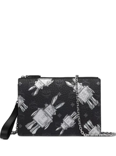 MCM Visetos-print robot-motif shoulder bag Black MYZGSTA03BK001