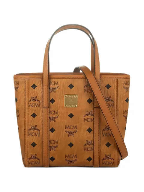 MCM Visetos-print logo-plaque tote bag Brown MWPGSMT02CO001