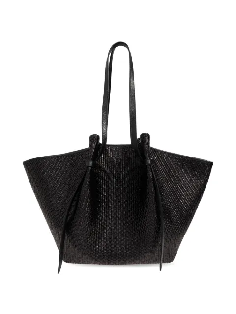 Yuzefi Large Mochi woven-design knotted-detail shoulder bag Black YUZRS26HBXLM