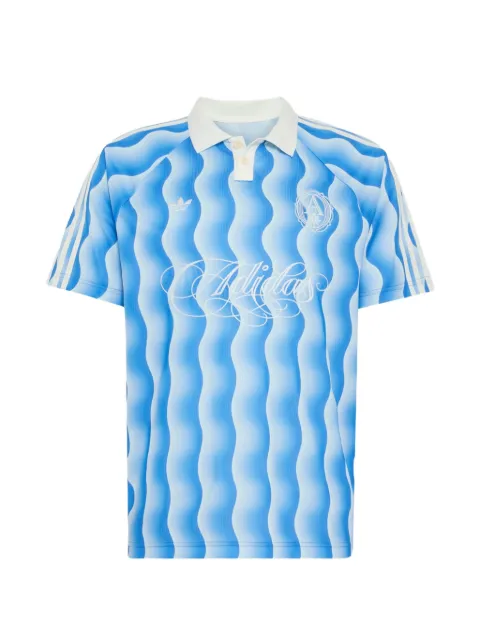 adidas wave-print polo shirt Blue KX1258