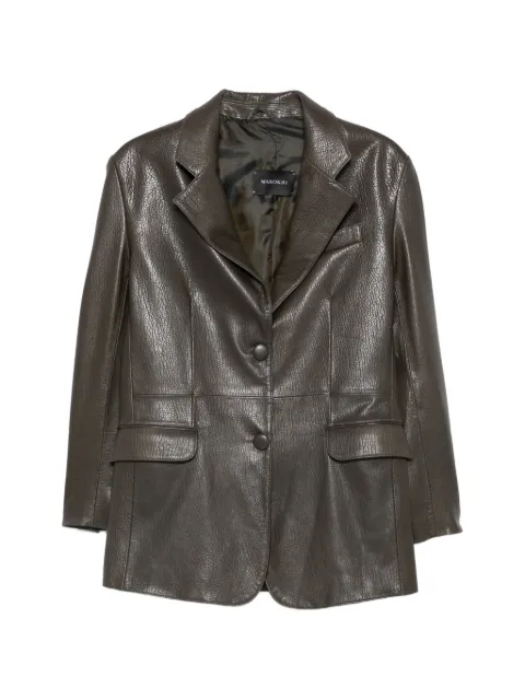 Manokhi textured-finish leather jacket Green MANO709