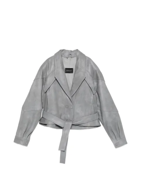 Manokhi Karo belted double-breasted jacket Grey MANO647