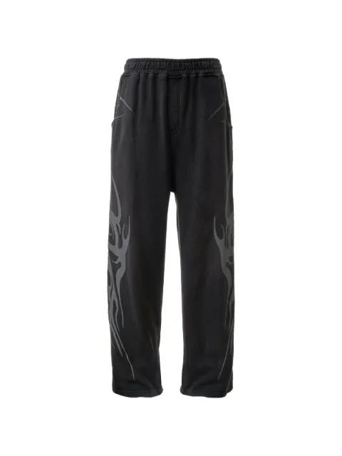 HELLSTAR flame-print track pants Black HSR263