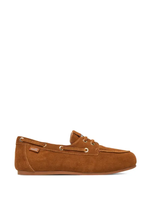 Love Moschino faux lace-up detail loafers Brown JA10101G1OIG0