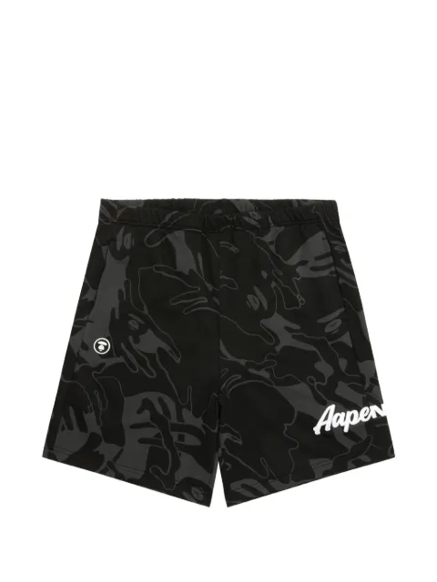 AAPE BY *A BATHING APE® Moonface logo-patch camo shorts Black AAPSPMB677XXO