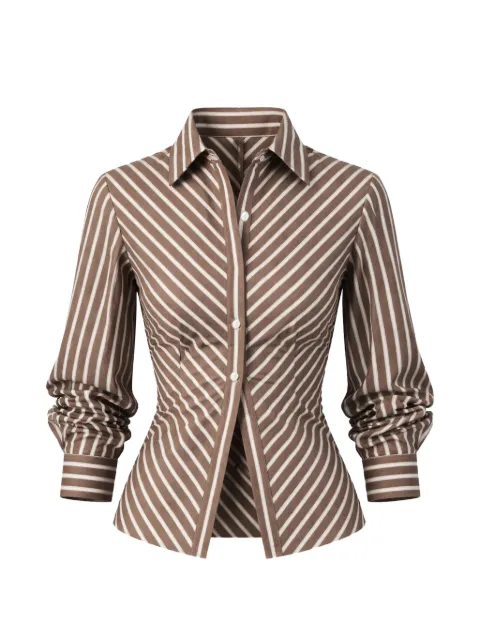 HEVRON Drexel striped shirt Brown DREXELSHIRT