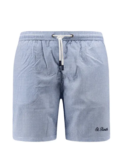 MC2 Saint Barth Paimos check drawstring swim shorts Blue PATM001