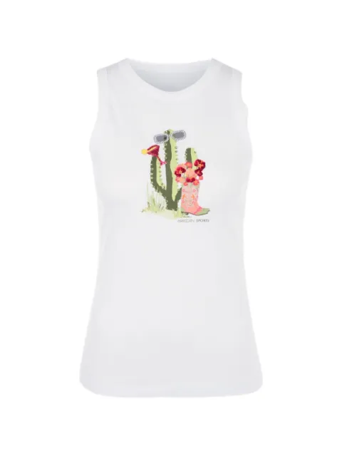 MARCCAIN graphic-print sleeveless tank top White AS6122J85