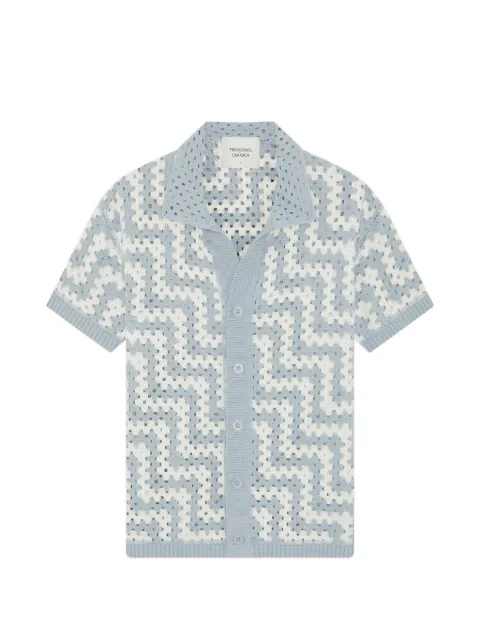 Frescobol Carioca Pinto crochet-knit shirt Blue 2789