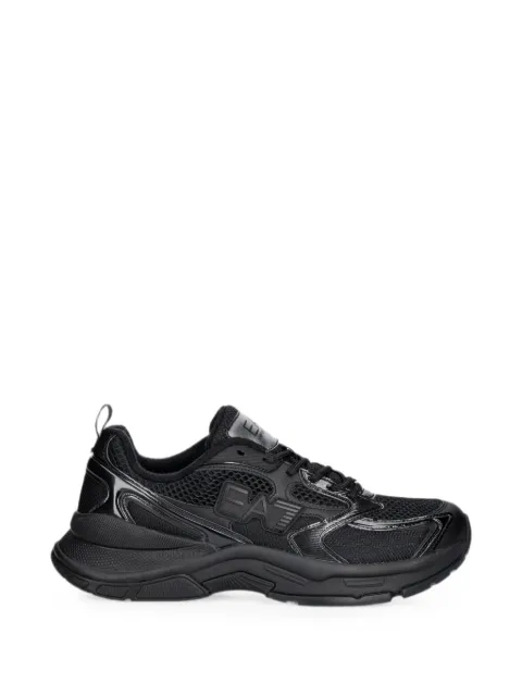 Ea7 Emporio Armani mesh-panelled logo-patch sneakers Black XK446X8X249
