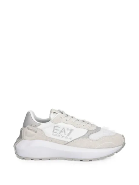 Ea7 Emporio Armani logo-patch panelled sneakers Neutrals 7X000341AF18616