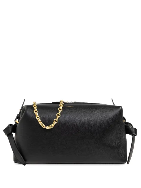 Yuzefi Brioche grained leather shoulder bag Black YUZPF25HBBP