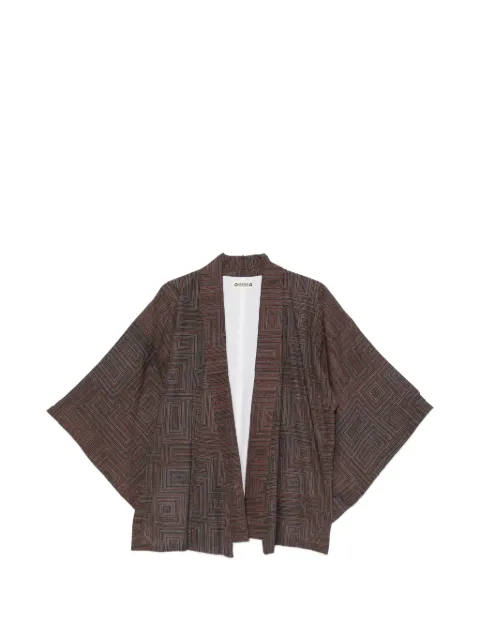 A.N.G.E.L.O. Vintage Upcycling geometric-print kimono Brown AU250BFH
