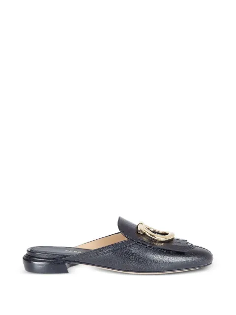 Ferragamo Gancini fringed mules Black 790493