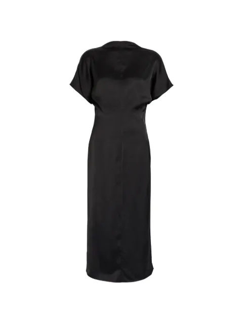 TOVE Aker satin cap-sleeve midi dress Black TVD215