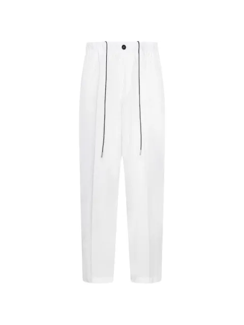 Low Brand drawstring-waist pressed-crease trousers White LP26043