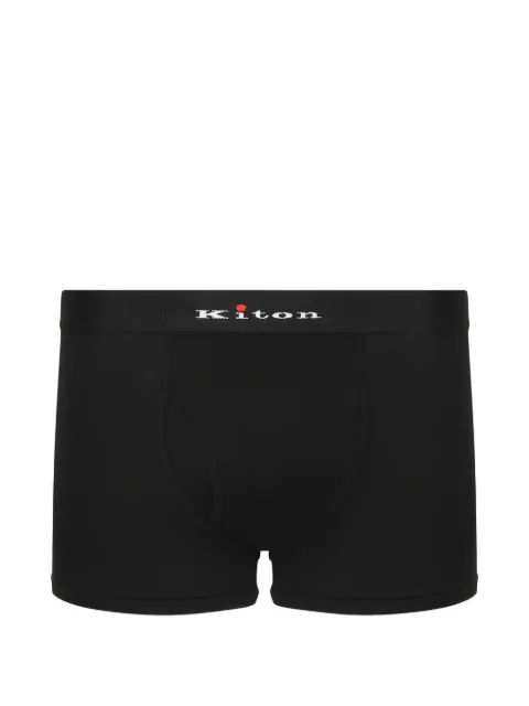 Kiton logo-waistband boxers Black UNWBX16K0727H