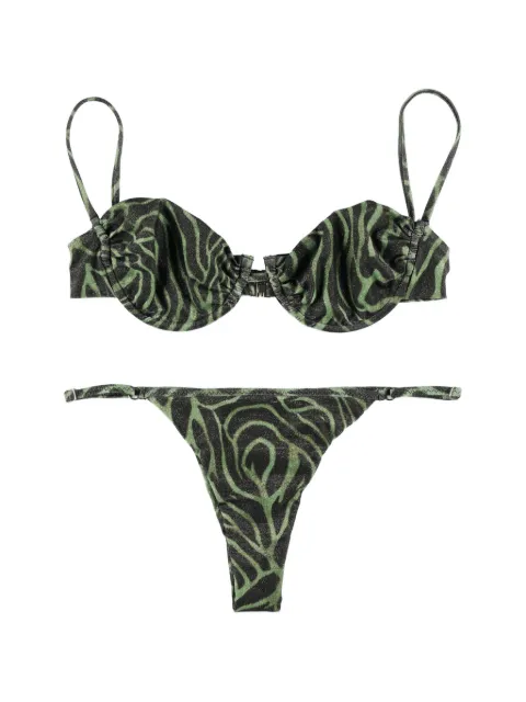 Matinée Marina zebra-print bikini Green CB7049
