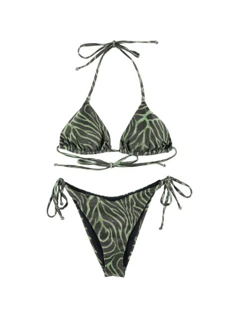 Matinée Kate zebra-print bikini Green CB7010