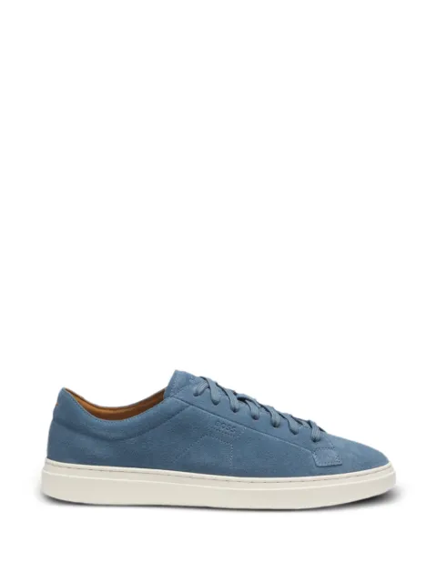 BOSS suede trainers with embossed logo Blue 50563162