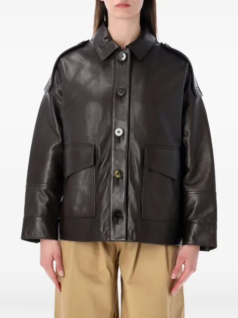 Sessùn Harriboyd button-up coat Brown 24112028