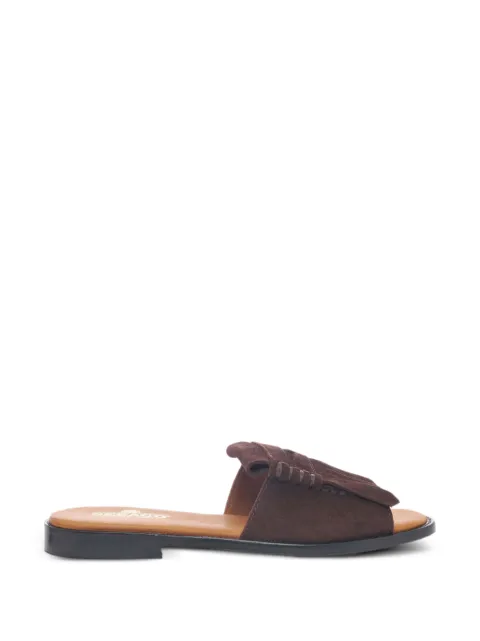 Sebago fringe-detail penny-slot sandals Brown 72131JWSLIDEFRINGES901