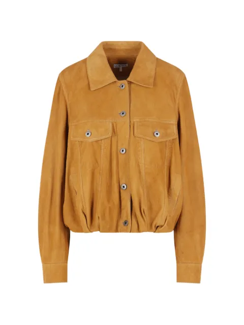 LOEWE Anagram-patch suede jacket Neutrals S540Y34L82