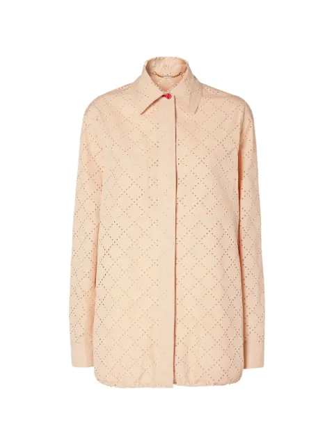 FENDI broderie-anglaise long-sleeve shirt Neutrals FJ7719AWA0