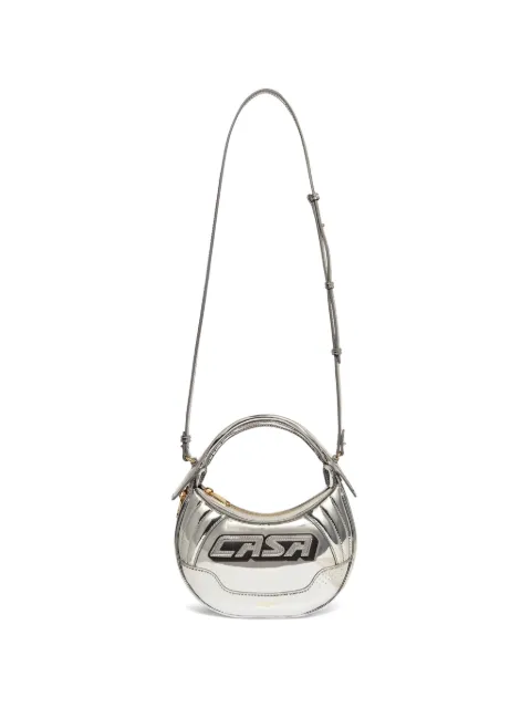 Casablanca Biker metallic-finish cross body bag Silver ASS26BAG18102